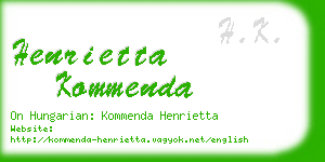 henrietta kommenda business card